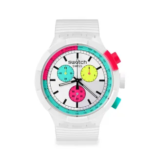 【SWATCH】BIG BOLD系列手錶 THE PURITY OF NEON 男錶 女錶 瑞士錶 錶(47mm)