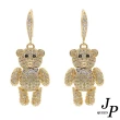 【Jpqueen】閃耀小熊滿鑽華麗立體耳環(3色可選)
