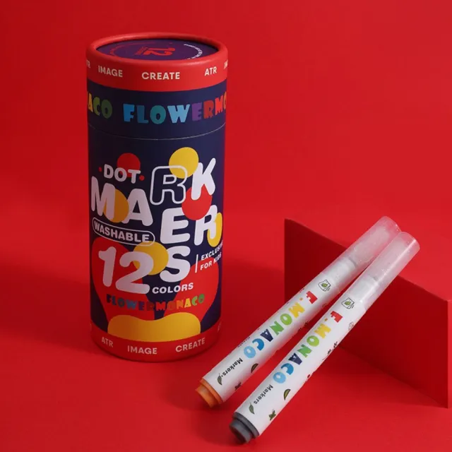 【Flower monaco】可水洗 圓頭彩色筆24色(彩色筆/可水洗/24色彩色筆)
