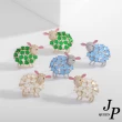 【Jpqueen】安眠小羊貓眼石水鑽立體耳環(3色可選)