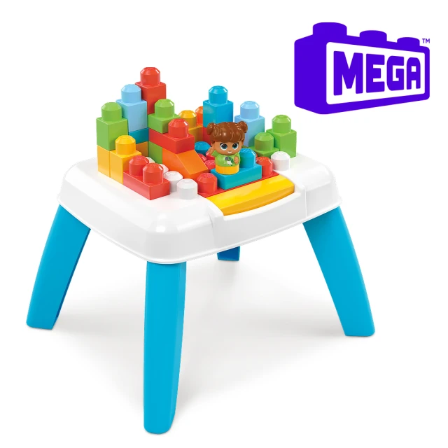 【Mega Bloks 美高積木】積木桌(兒童積木/大積木/學習積木/創意DIY拚搭/男孩玩具/女孩玩具)