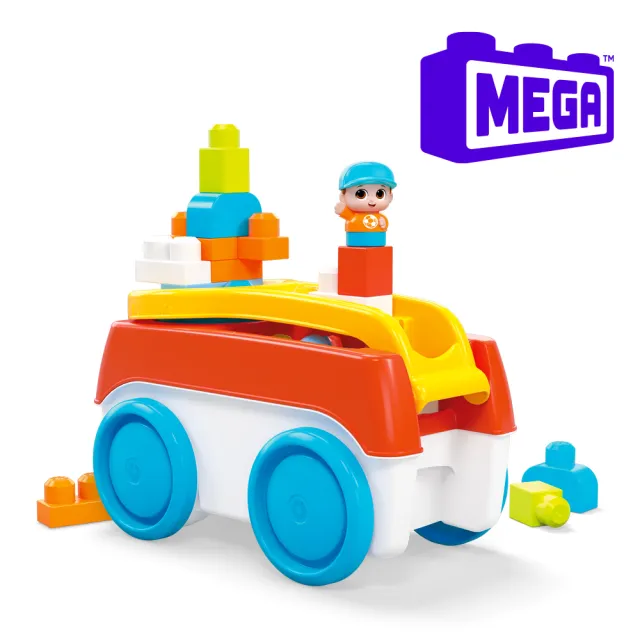【Mega Bloks 美高積木】旋轉積木車(兒童積木/大積木/學習積木/創意DIY拚搭/男孩玩具/女孩玩具)