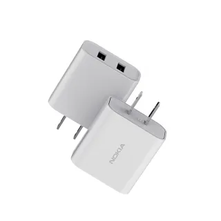 【NOKIA】二入組_2.4A快充 雙孔充電器 雙USB 17W 旅充(E6310)