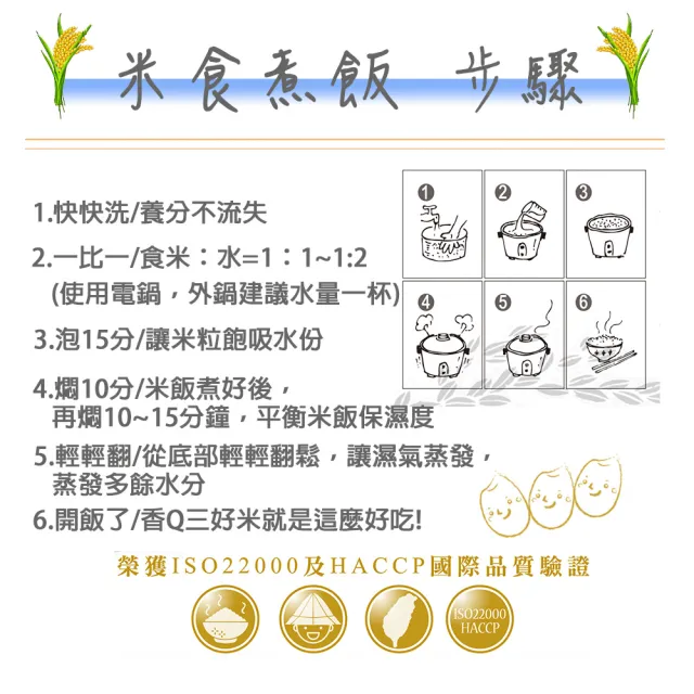 【三好米】契約栽培芋香米2.5Kg(3入)