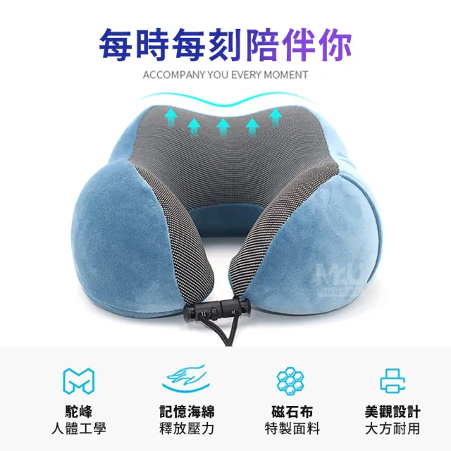 【Mr.U 優先生】旅行用駝峰護頸枕 慢回彈記憶棉(壓縮收納 辦公午睡枕 旅行枕)