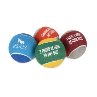 【P.L.A.Y.】發聲網球 狗玩具 4入組 發聲 寵物玩具