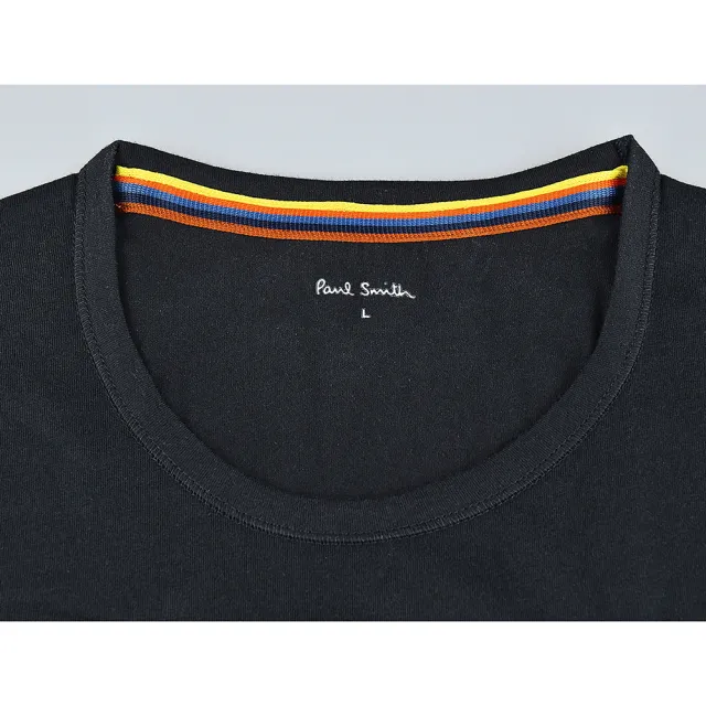 【Paul Smith】PAUL SMITH白字LOGO綿質圓領短袖T恤(男款x黑)