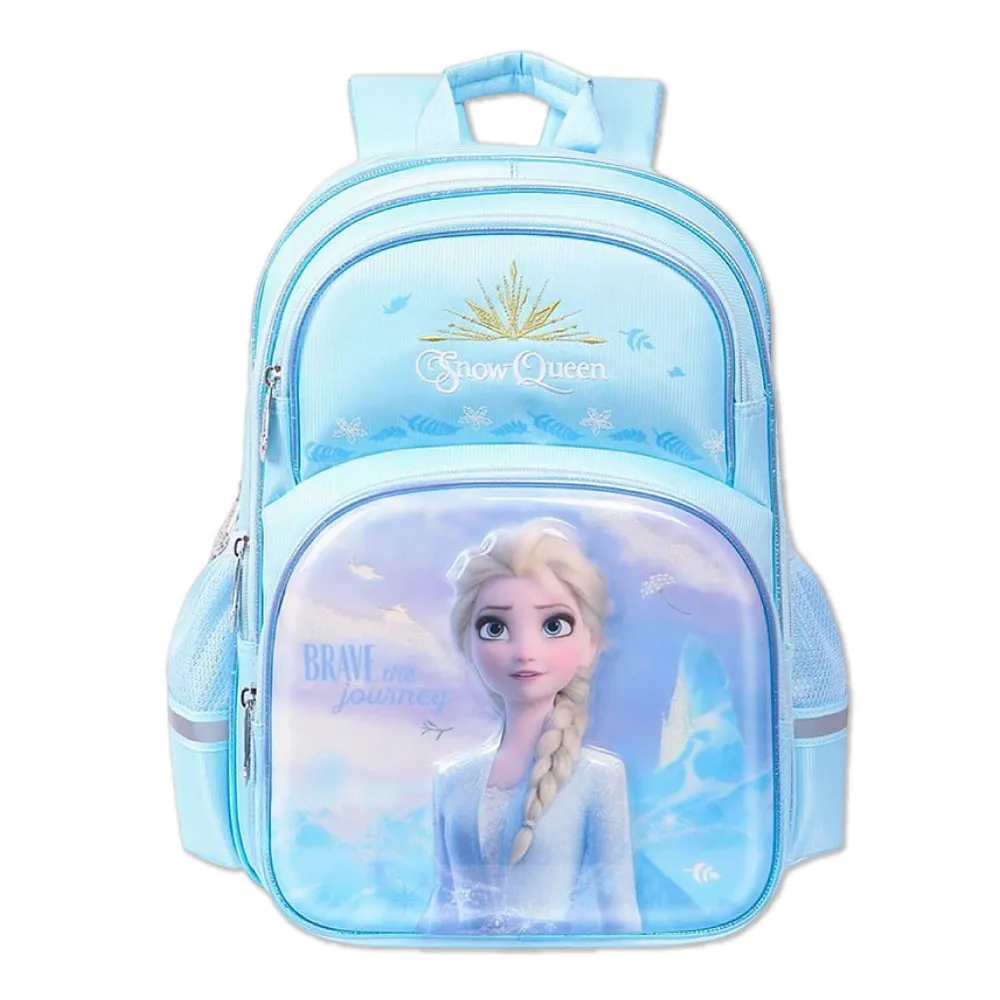 【Disney 迪士尼】冰雪奇緣經典藍色減壓時尚書包(A4尺寸可以放入)