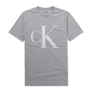 【Calvin Klein 凱文克萊】CK 經典印刷文字圖案短袖T恤 上衣-灰色(平輸品)