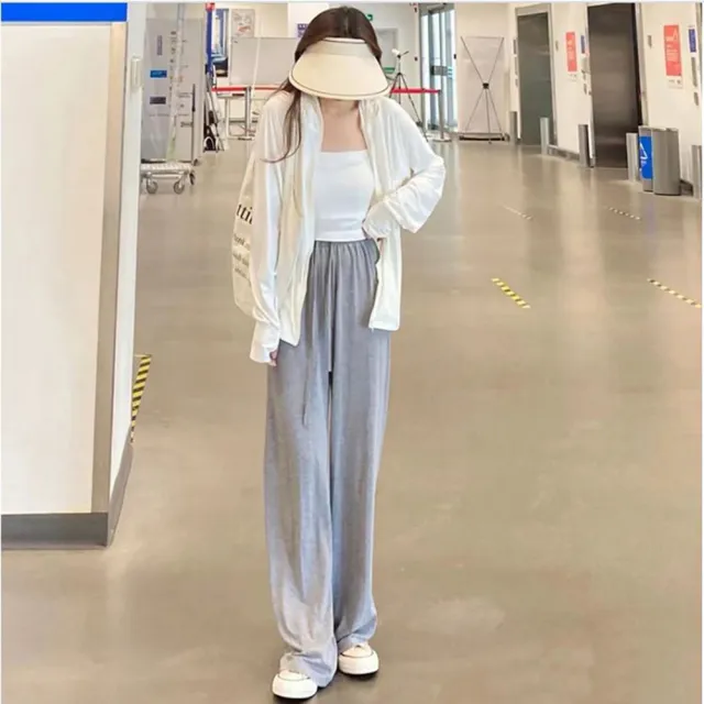 【Everyday select】大尺碼莫代爾輕薄涼感寬褲40~75kgs(女長褲拖地褲闊腿褲)
