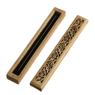 【CITY STAR】楠竹磁吸手作雕花線香盒/臥香盒(線香收納盒)