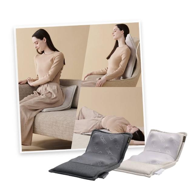 【台隆手創館】ATEX LOURDES V型溫感指壓按摩椅墊-煙燻灰/奶霜杏 AX-HPL368(按摩枕)