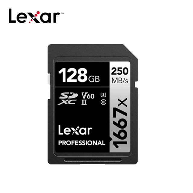 【Lexar 雷克沙】Professional 1667x SDXC™ UHS-II 128G記憶卡 SILVER 系列