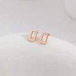 【點睛品】極簡方形 18K玫瑰金耳環(一對)