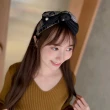 【ELF SHOP】韓國復古格子拚千鳥格雙蝴蝶結髮飾髮箍(雙蝴蝶結髮箍)