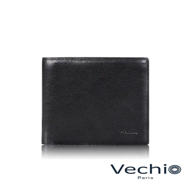 【VECHIO】台灣總代理 堅毅號 8卡中間翻零錢袋皮夾-黑色(VE048W034BK)