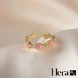 【HERA 赫拉】玻璃粉貓眼石愛心戒指 H112042603(飾品)