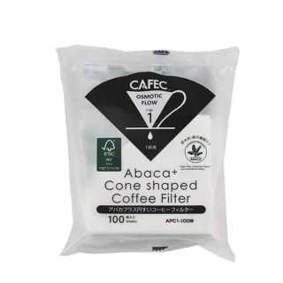 【CAFEC】三洋日本製ABACA+ 麻纖維Plus白色錐形咖啡濾紙 2-4人份 100張 APC4-100W(適用HarioV60濾杯)