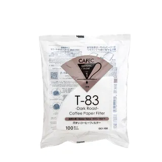【CAFEC】三洋日本製T83深焙豆專用白色錐形咖啡濾紙 2-4人份 100張 DC4-100W(適用HarioV60濾杯)