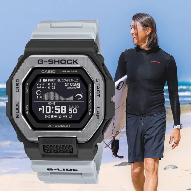 【CASIO 卡西歐】G-SHOCK 衝浪藍芽智慧型手錶 畢業禮物(GBX-100TT-8)