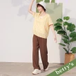 【betty’s 貝蒂思】假2件格紋布短袖上衣(淺黃)