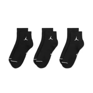 【NIKE 耐吉】襪子 Jordan Everyday 黑 白 短襪  吸濕 排汗 喬丹 黑襪 3雙入(DX9655-010)