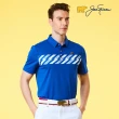 【Jack Nicklaus 金熊】GOLF男款數位印花吸濕排汗POLO衫/高爾夫球衫(藍色)