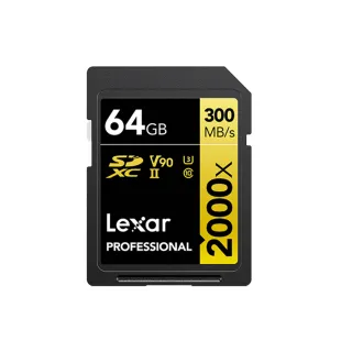 【Lexar 雷克沙】Professional 2000x SDXC UHS-II 64G記憶卡 GOLD 系列