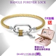 【CHARRIOL 夏利豪】Bangle Forever Lock永恆之鎖手環 金鋼索銀扣頭M款-加雙重贈品 C6(04-401-1139-29-M)