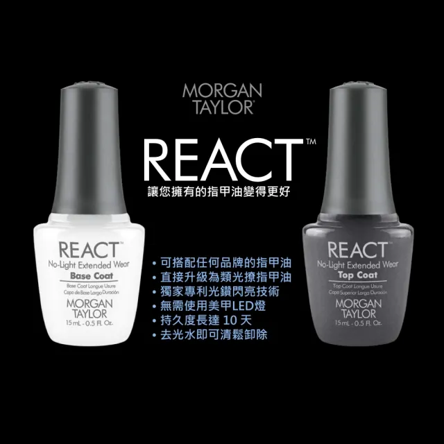 【MORGAN TAYLOR】REACT 強效底油 15ml(類光撩/免照燈)