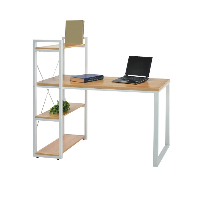 【BODEN】艾昂4尺多功能L型書桌/置物書架書桌