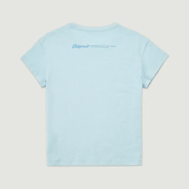 【Hang Ten】女裝-COMFORT FIT竹節棉國家公園燈塔印花短袖T恤(淺藍)