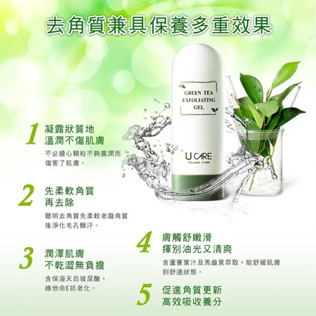 【U CARE】綠茶去角質凝露100ml(1+1入組)