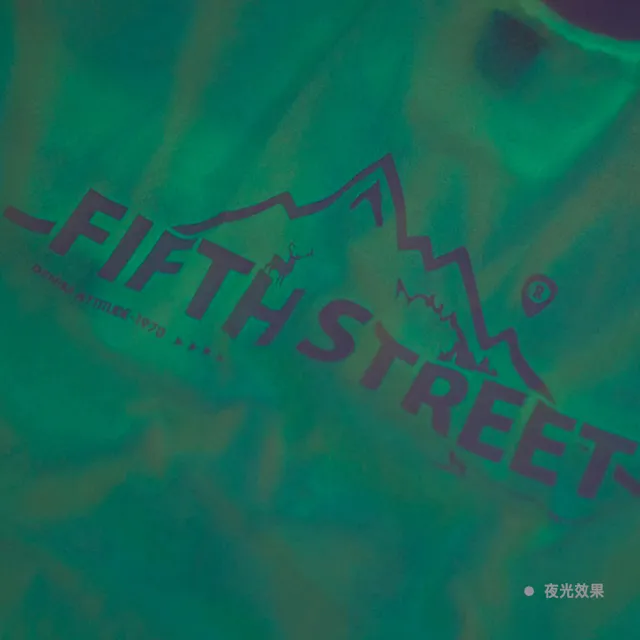 【5th STREET】中性款夜光上衣-米白(山形系列)