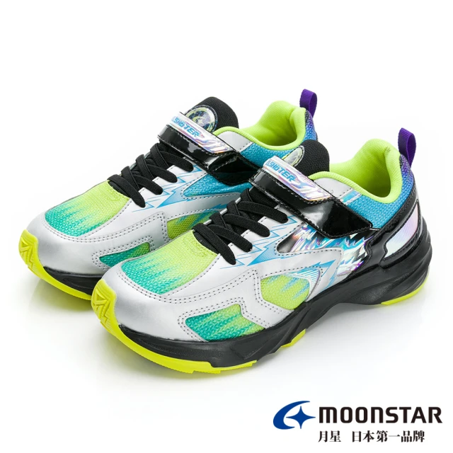 【MOONSTAR 月星】童鞋炫技者雷電系列-2E寬楦競速鞋(綠)