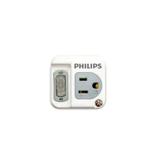 【Philips 飛利浦】1開1電腦壁插 新安規 節能開關 - 白色(CHP3010W)