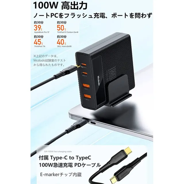 【麥多多 Mcdodo】GaN 氮化鎵 100W 桌上延長款急速電源供應站(PD快充100W 2C2A)