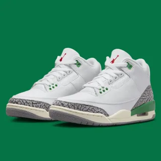 【NIKE 耐吉】休閒鞋 Air Jordan 3 Retro Lucky Green W 幸運綠 爆裂紋 女鞋 CK9246-136
