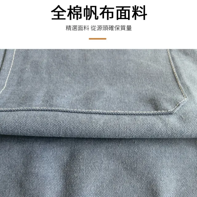 【Nil】加厚防水透氣帆布圍裙 可擦手工作服掛脖圍裙(咖啡奶茶店/園藝/酒吧/美髮店/花店/廚房)