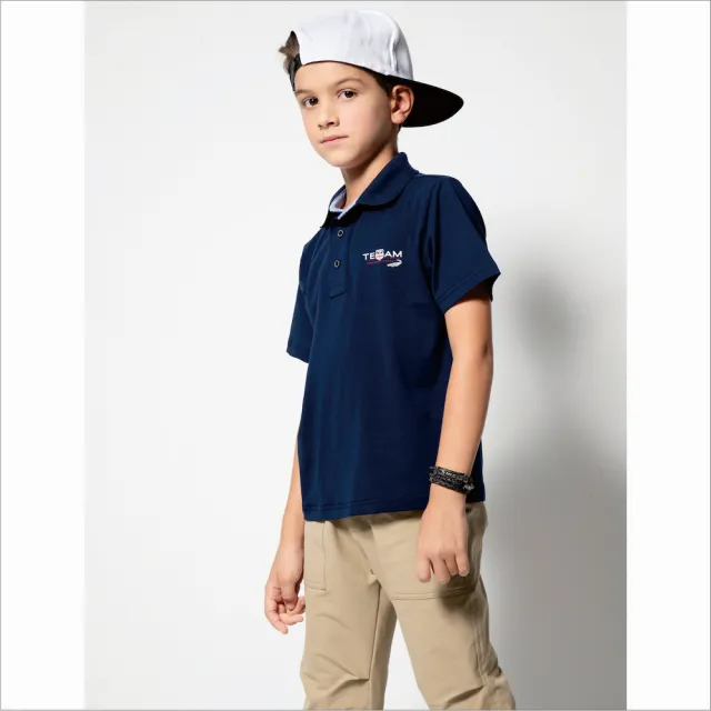 【Crocodile Junior 小鱷魚童裝】『小鱷魚童裝』印圖素色POLO衫(C61101-05-大碼款)