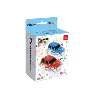 【PicassoTiles】軌道賽車2入組(軌道電動車 畢卡索 聖誕禮物)