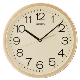 【SEIKO 精工】金色光感外框-時鐘掛鐘(SEIKO、掛鐘、日本原廠機芯、靜音指針、提升居家生活質感 SK048)