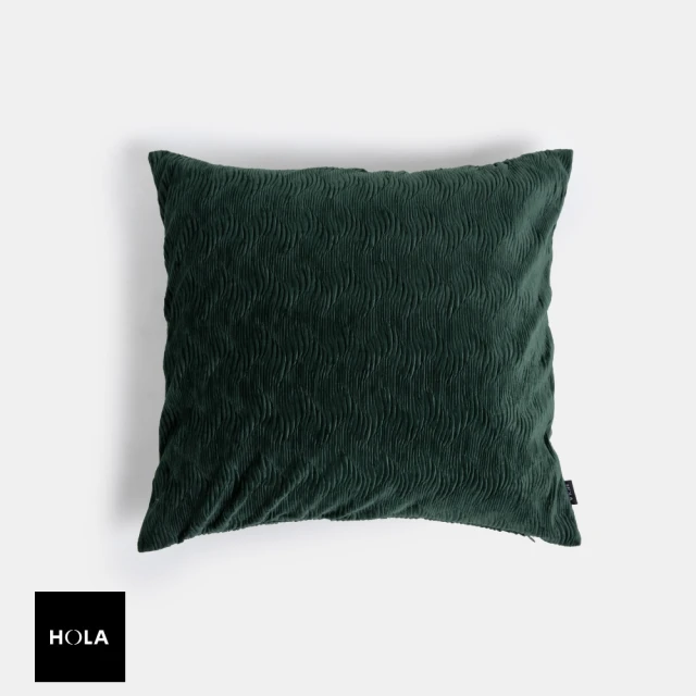 【HOLA】素色仿絲絨壓摺抱枕60X60CM-琉璃綠