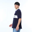 【JEEP】男裝 美式休閒撞色短袖POLO衫(深藍)