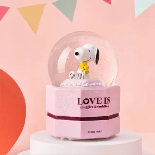 【JARLL 讚爾藝術】Snoopy史努比情人LOVE水晶球音樂盒(生日禮物  情人禮物)