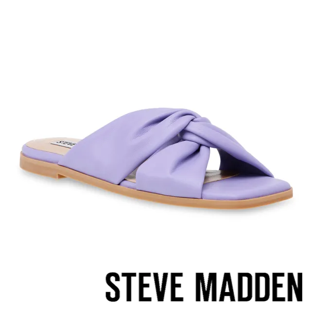 【STEVE MADDEN】HOORAY 方頭雲朵交叉帶拖鞋(紫色)