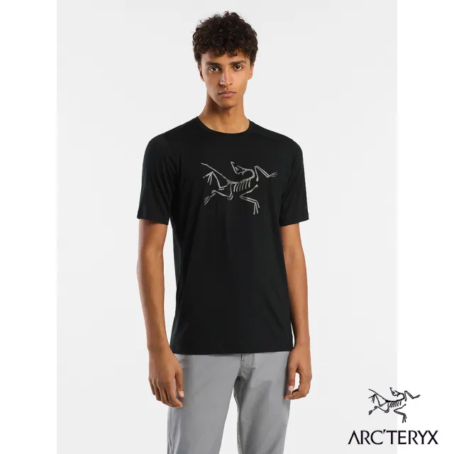 【Arcteryx 始祖鳥官方直營】男 Ionia Logo 羊毛短袖圓領衫(黑)