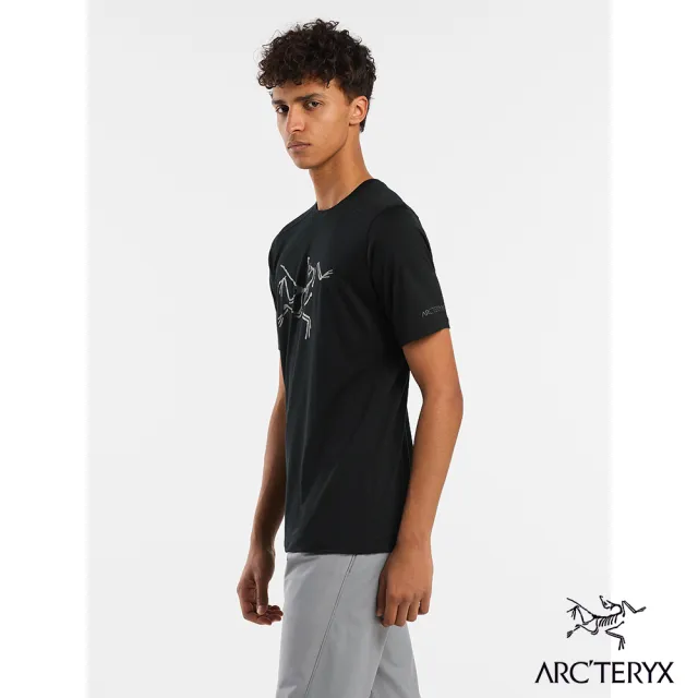 【Arcteryx 始祖鳥官方直營】男 Ionia Logo 羊毛短袖圓領衫(黑)