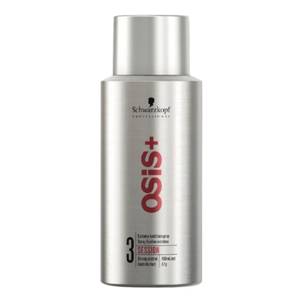 【德國Schwarzkopf施華蔻】OSiS+強力定型瞬乾持久美髮造型噴霧-3號100ml/銀罐(黑旋風噴霧防熱曬護髮膠液)