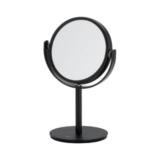 【KELA】Selena迷你雙面高腳放大桌鏡 黑(鏡子 化妝鏡)